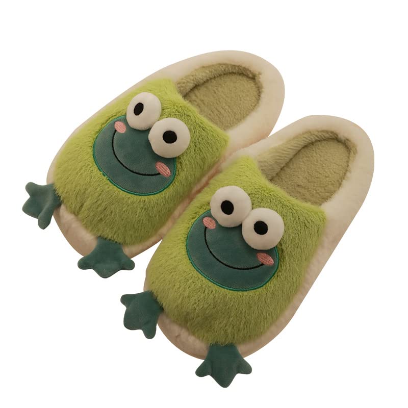 DDOY Cute Cartoon Frog Slippers, Pantuflas de Rana para Mujeres y Hombres, Pantuflas de Lino de...
