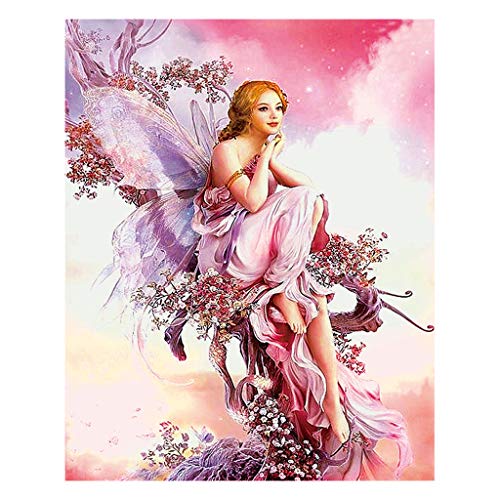 (40 x 50 cm) Square Diamond Painting Full Drill Kit de Pintura de Diamante Cuadrado 5D para Adultos Mariposa Hada de Cristal para Manualidades Decoración del Hogar Oficina Regalo de pared