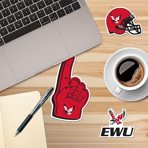 Image of Eastern Washington University 8ct Vinyl Large Deluxe Stickers Variety Pack - Laptop, Water Bottle, Scrapbooking, Tablet, Skateboard, Indoor /Outdoor - Set of 8