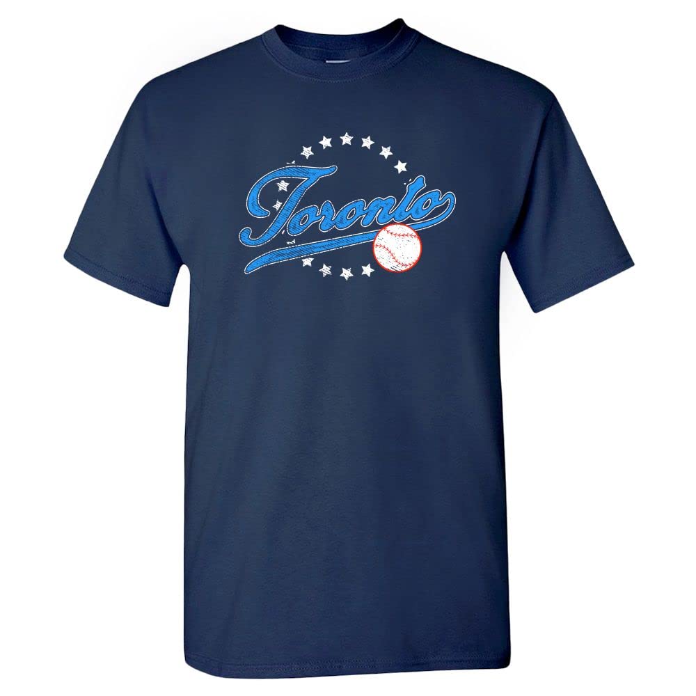 Pro Baseball Vintage Team Men's Retro Fan Apparel, Toronto - Navy Shirt, S — image 1