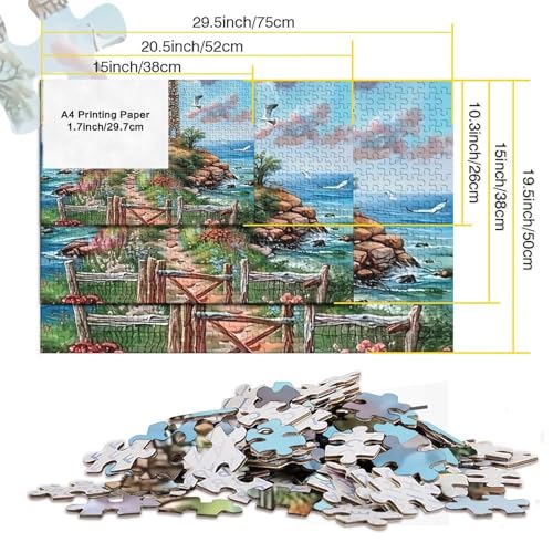 Rompecabezas para adultos de 1000 piezas: entrena tu mente con el paisaje marino de 38x26 cm 5
