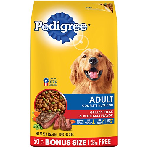 PEDIGREE Adult Complete Nutrition Grilled Steak & Vegetable Flavor Dry Dog Food 50 Pounds (50 pounds Pack of 2)