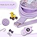 COSHAYSOO Fashion Little Girl Purse Gifts for Baptism First Communion Birthday Dance Recital Choir Performance, Purple Toddler Kids Sling Bag Crossbody Small Mini Clear Chest Pouch Initial Letter E