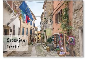 Views and Impressions of The Little Artists Village Groznjan, Istria, Croatia, Fridge Magnet
