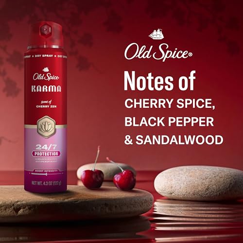 Image of Old Spice Red Collection Antiperspirant Spray + Aluminum Free Deodorant Bundle for Men, Karma with Cherry Spice, Black Pepper, & Sandalwood Scent, 24 /7 Sweat & Odor Protection (Pack of 2)