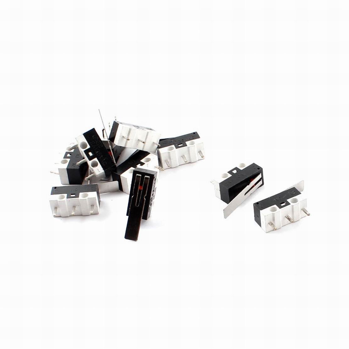 GJEXXPTST Industrial Switches Lever Momentary Micro Limit Switch, 10 Piece, AC125V 2 Amp, SPDT 1NO 1NC Long Hinge