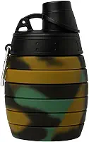 Garrafa D'Água Silicone Retrátil Expansível 2 em 1 Portátil Esportiva Caminhada Treino, Dobrável, Leve, Reutilizável, 500ml