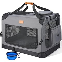 Morpilot Trasportino per Cani Gatto 60x42x42cm, Borsa da Trasporto Cane con Materasso Ciotola per cani pieghevole Box Scatola Pieghevole Viaggio per Animali Domestici