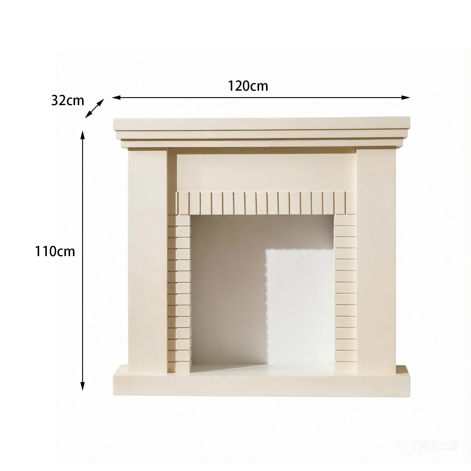 Cornice per caminetto Cornice for caminetto in rovere massello con mobiletto decorativo motivo a mattoni(Natural)
