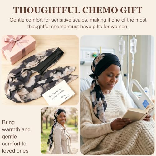 Image of DRESHOW Turban Headwrap for Women Long Hair Head Scarf Headwraps Chemo Headwear Lightweight Hair Loss Covering Hat