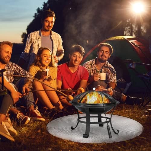Fire Pit Mat for Decking Heat Resistant Grill Fireproof Mat Round Outdoor Bbq Protective Pad, Heat Proof Mat for Under Fire Pit Fireplace Camping Patio Deck Lawn Stove (36 inches)