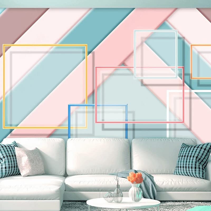 Photo peintures murales 3D à motif géométrique pour salon 250x175cm