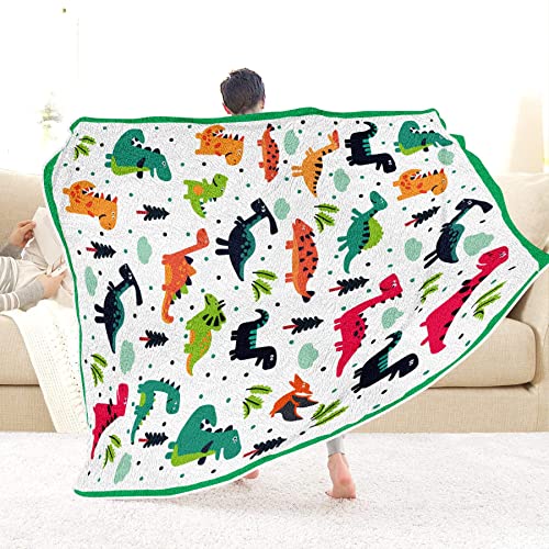 Toddler Blanket, 50X60In Dinosaur Blanket For Boys, Super Soft & Lightweight Flannel Fleece Kids Blanket For Preschool Daycare #TOP3