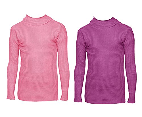 Image of IndiWeaves Boys Wollen Warm High Neck Full Sleeves T-Shirt /Inner /Skivvy for Winter (Pack of 2) Pink /Purple 14-16 Years 10110-0610-IW-P2-34