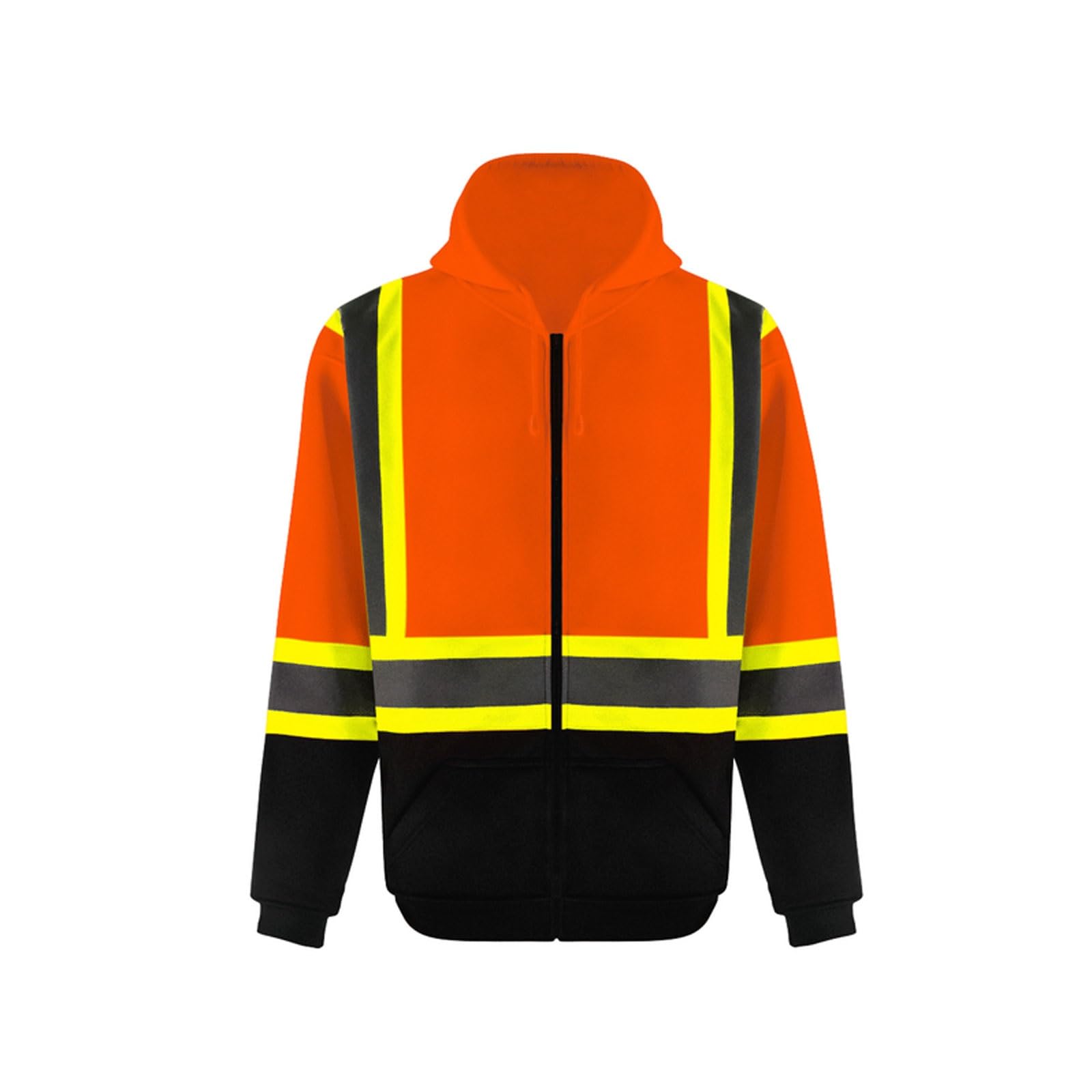 Chaleco reflectante de alta visibilidad, Chaqueta polar reflectante de alta visibilidad con capucha, multicolor, varios tamaños(Orange,4XL)