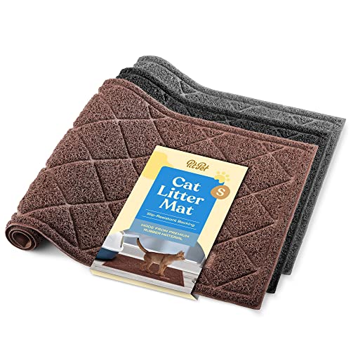Durable Thick Cat Litter Mat - Modern Cat Mat With Non-Slip Bottom Stays In Place - Super Soft On Kitty Paws - Easy To Clean Litter Box Mat - Waterproof Cat Litter Trapping Mat Protect Floors.