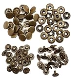 バネホック ホック ボタン レザークラフト ハンドメイド (12mm, アンティークゴールド)