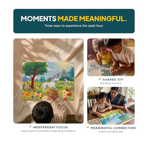 Image of Unicorns and Meadows Jigsaw Puzzle | 48 Pieces | Ages 4, 5, 6, 7 Years | Premium Montessori Toy & Quiet Time Activity | Birthday Gift or Return Gift for Kids