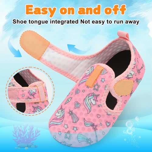 Image of LeIsfIt Kids Water Shoes Girls Boys Quick Dry Aqua Socks Breathable Swim Shoes Non-Slip Barefoot Socks for Beach Surf