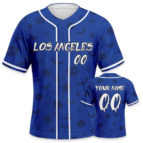 Custom Halloween Baseball Jersey Personalized Name Number Fun Halloween Costumes Fans Gift for Men Women Youth Kids