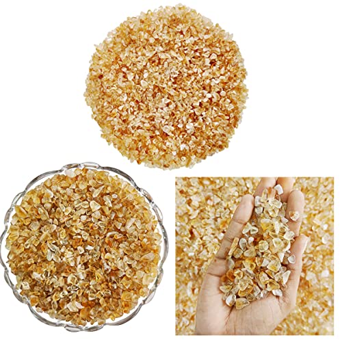 Image of Reiki Crystal Citrine Chips Stone for Vastu Natural Clear Citrine Chips for Aquarium Home Decor Garden Table Decor Stones Pebble Reiki Gemstones 1 Kg