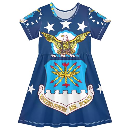 Toddler Girls Dresses US Air Force Flag Beach Shirt Dress 2t Short Sleeve Little Girl