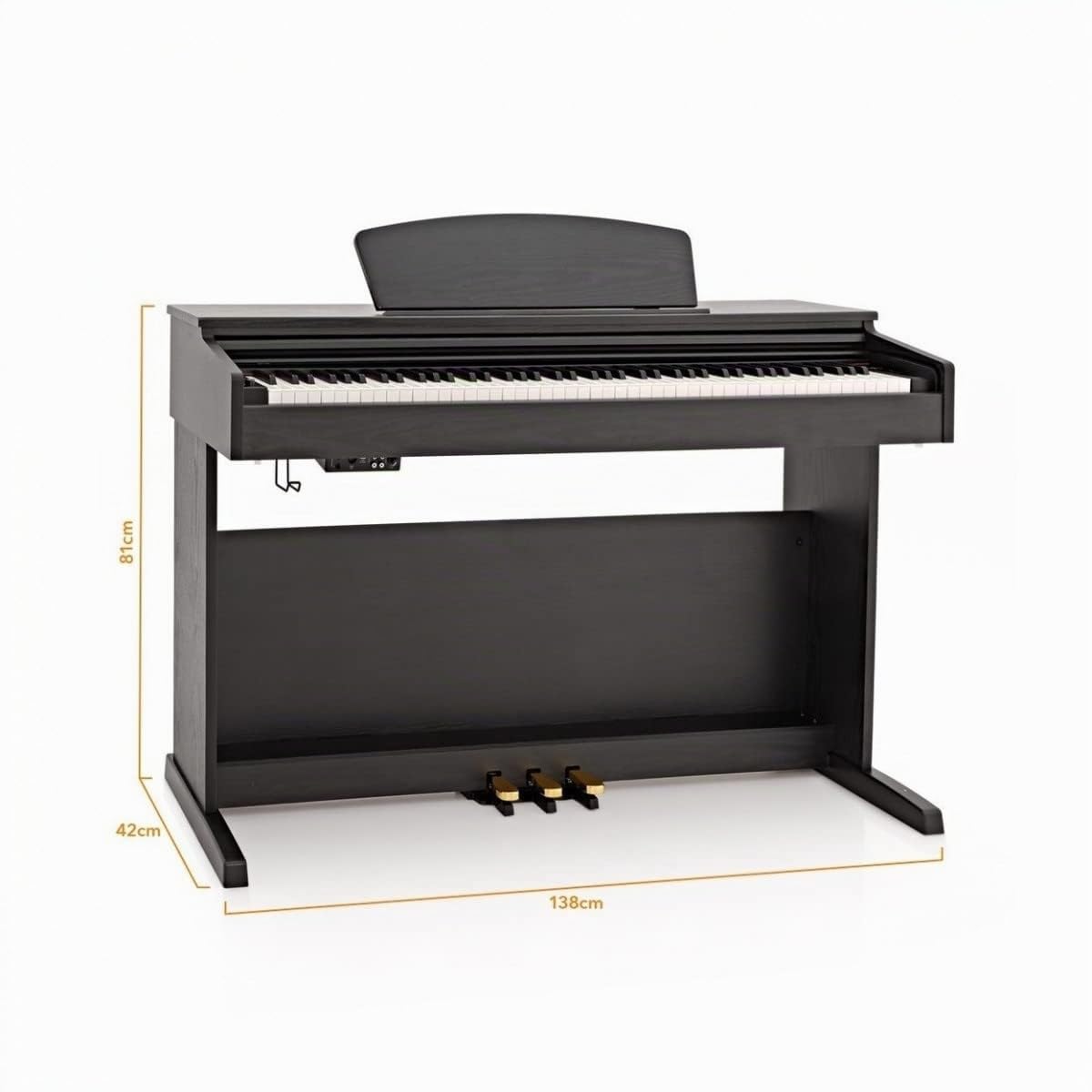 Pianoforte digitale 88 tasti pesati con supporto, 3 pedali e accessori | 88 Tasti Pesati Sensibili al Tocco, Suono Stereo Ricco con Riverbero, Registrazione 2 Tracce, 3 Pedali
