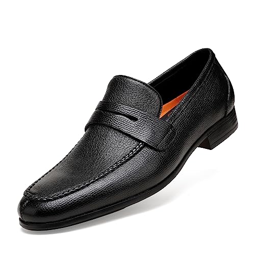 Men's Penny Loafer, Leather Slip-On Loafer Dress Shoes for Men Black