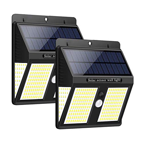 UniqueFire Solar Lights Outdoor, Super Bright 250 LEDs Wireless Waterproof Security Solar Motion Sensor Lights, for Outdoor Patio, Garden, Deck, Yard, Drive, Outside Wall, Fence etc (2 Packs)