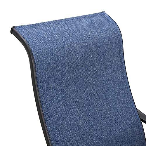 Image of LOKATSE HOME Patio Dining Chairs with High Backrest Teslin Bar Set of 2 Outdoor Metal Furniture for Garden Patio Pool Yard