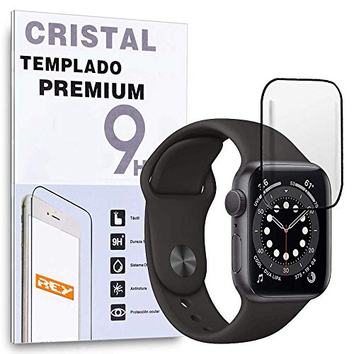 Protector de Pantalla Curvo para Apple Watch Series 6, 5, 4 y SE 44mm - Cristal Vidrio Templado 3D/4D/5D Negro