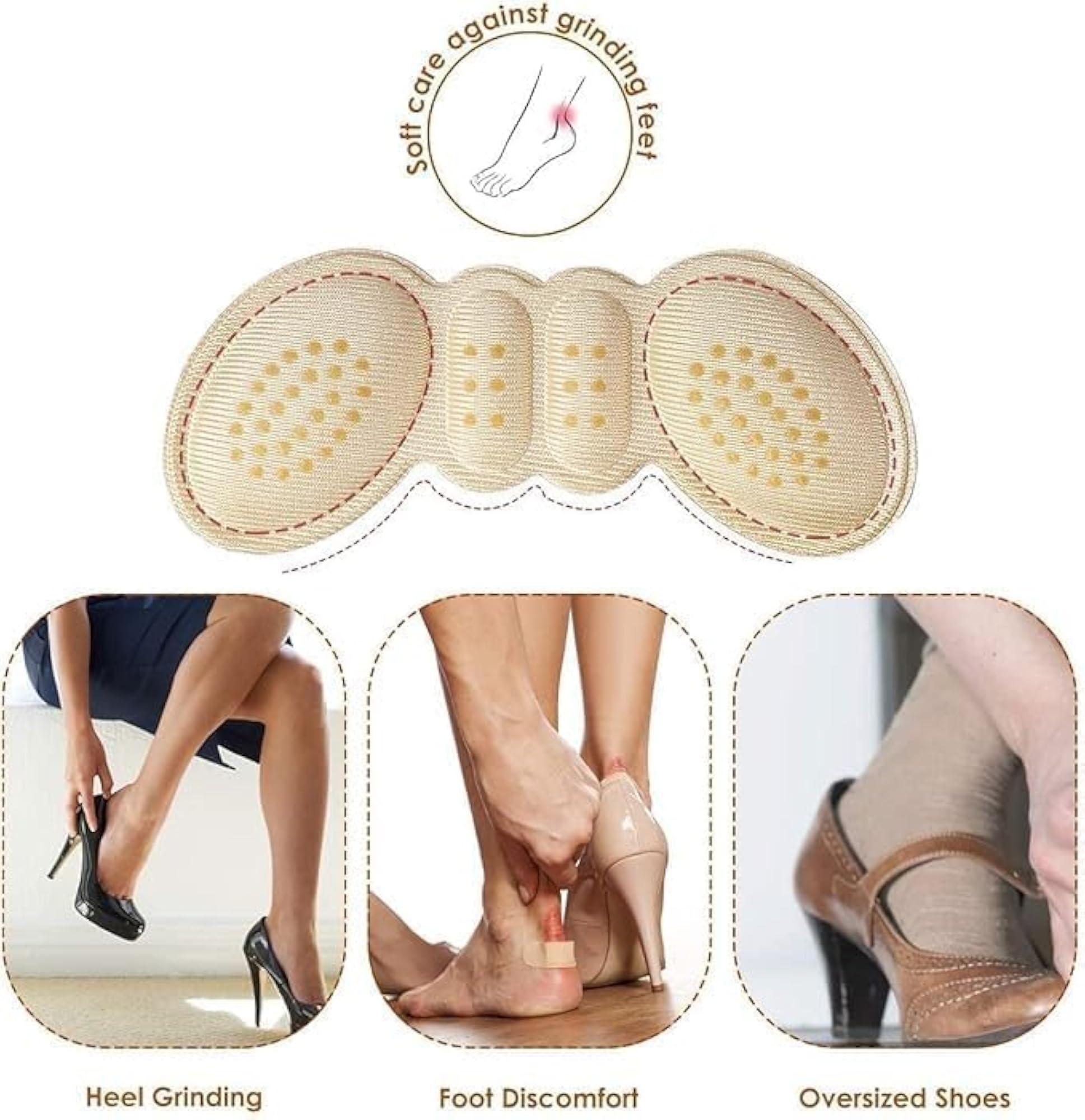 Butterfly Heel Pads for Shoes, Anti-Slip Heel Grips