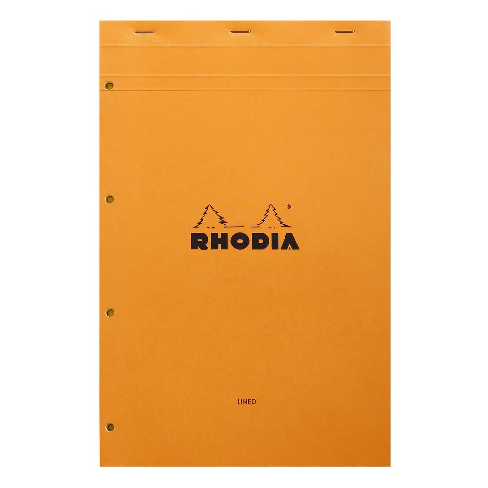 Bloc N°119 orange 210x318 A4 80 feuilles 80 g/m² ligné marge perforation 4 trous