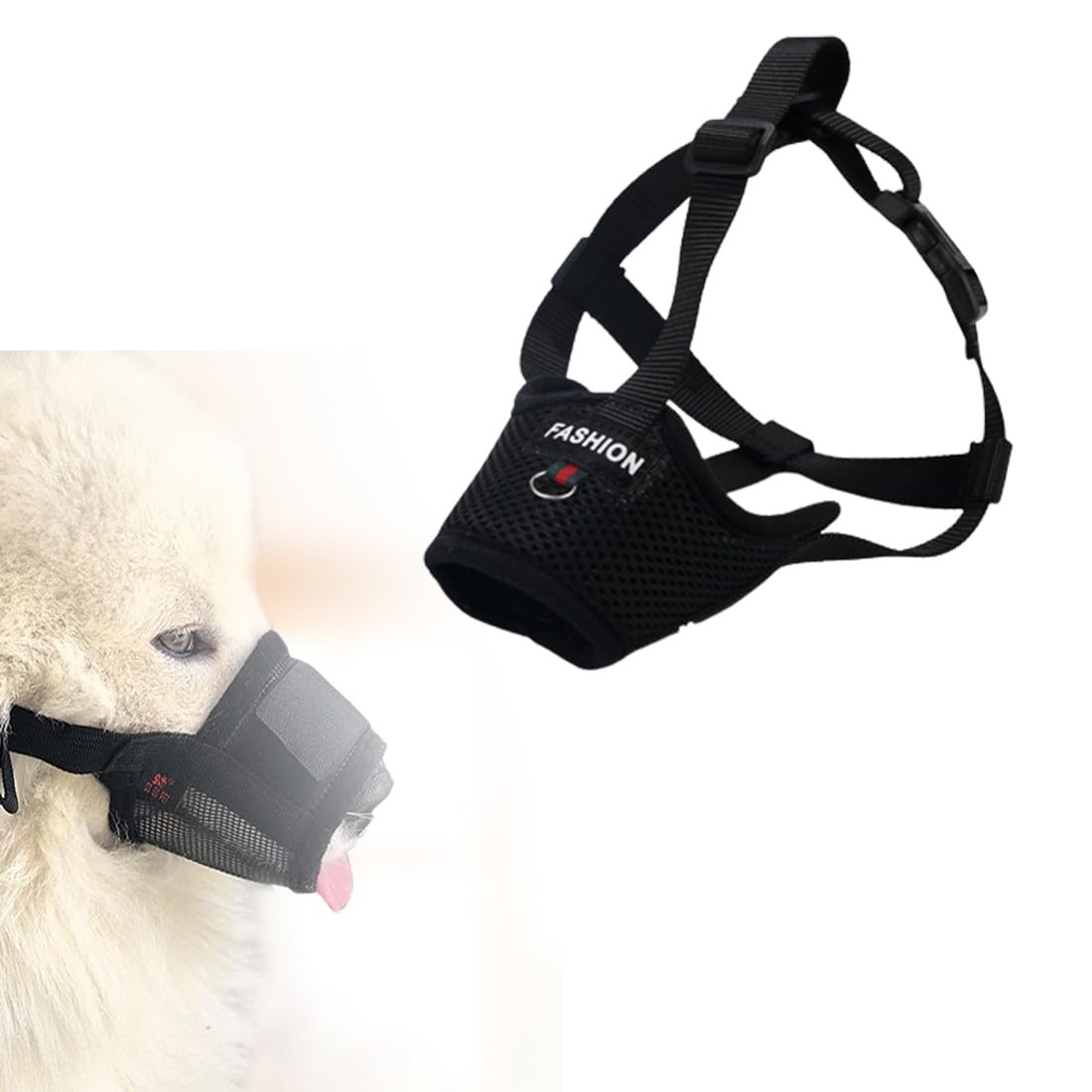 JOCXZI Bozales para Perros,Mascarilla para Perros antimordeduras anticomida mascarilla para Perros mascarilla antiladridos Apta para Perros pequeños y medianos (17-22 cm)