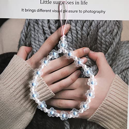 Holaoct Phone Charm,Beaded Phone Chain Strap Colorful And Blue Flower Phone Charms Y2K Phone Keychain Fashion Accessory For Women Girls #TOP5