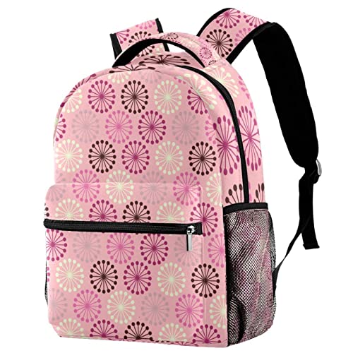 Sac à dos pissenlit de voyage avec porte-bouteille pour campus et loisirs