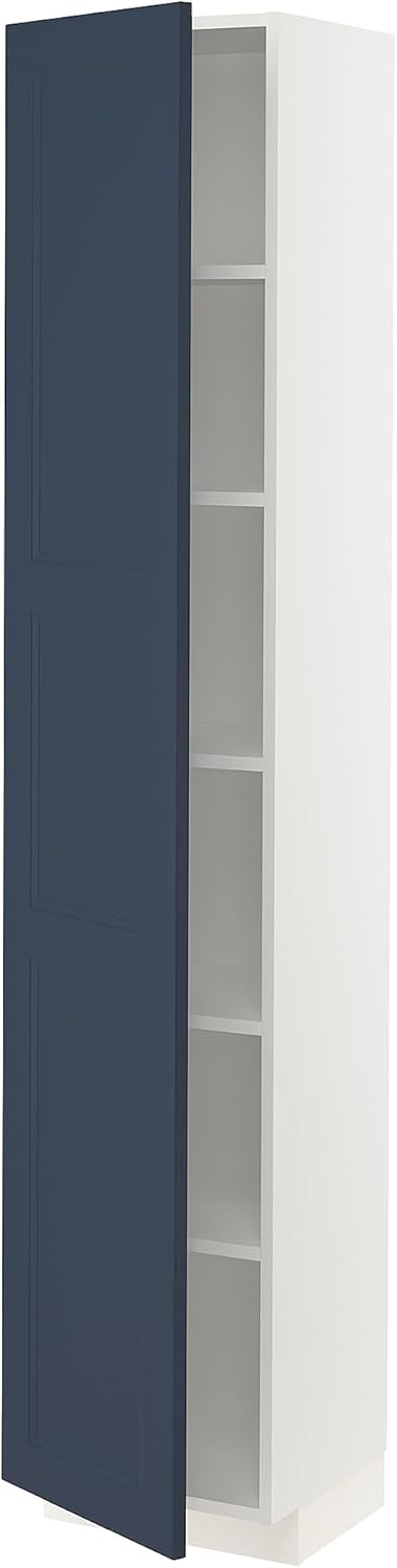ProTuning METOD Hoge kast met planken, wit Axstad/mat blauw, 40x37x200 cm