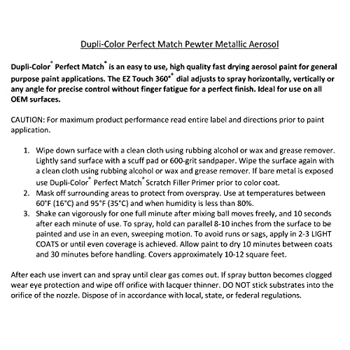 Image of Dupli-Color EBNS05977 Perfect Match Automotive Spray Paint - Nissan Pewter Metallic, KY2-8 oz. Aerosol Can
