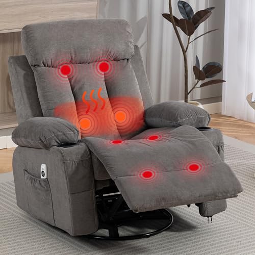 Sillón reclinable con masaje y calor gris miniatura 1