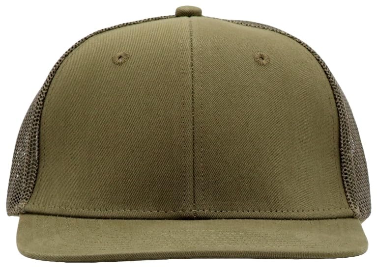 Image of Flat Bill Snapback Mesh Hats | Fits OSFM & XXL Big Head | Blank Solid Color Adjustable Trucker Hat for Men
