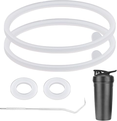 Juego de 4 piezas de junta de tapa de repuesto para botella de licuadora, Strada Flip Shaker Cup Water Bottle Parts Accesorios con gancho, anillo de