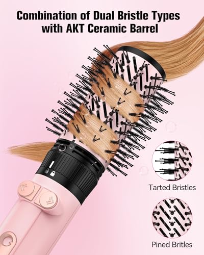 Farery 4-in-1 Rotating Blow Dryer Brush Set | Oval Volumizing Barrel, 1.5\" & 2\" Rotating Brushes, and Diffuser | All-in-One Hot Air Brush for Fast Drying, Volumizing, and Smoothing - Thumbnail 5