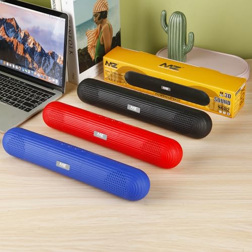 Image of MZ S682 Portable Bluetooth Speaker Sound Bar | Dynamic Thunder High Sound Quality & High Bass 2200mAh Battery 4H Playtime for Use Home & Party (Stereo Channel) (Red)