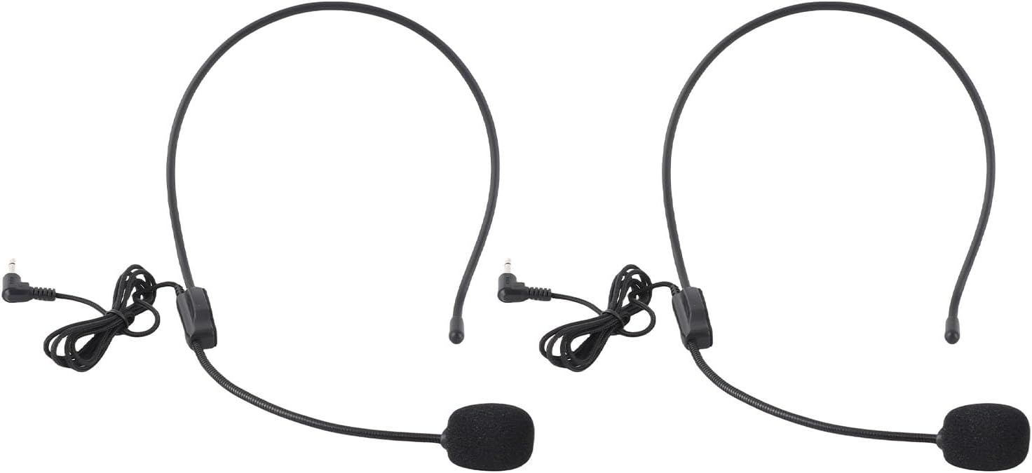 Headworn Microphone, Unidirectional Mic with 3.5mm Jack, Stage Performance Mic for Speakers, Sound Cards & Amplifiers, Ideal for Teaching Presentations