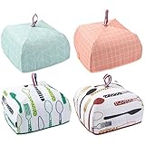 4-Pack Food Cover - Portable Thermal Pop-Up Food Cover, Small Collapsible Food Tent, 4 Designs, 9.5 x 5.5 x 9.5 Inches