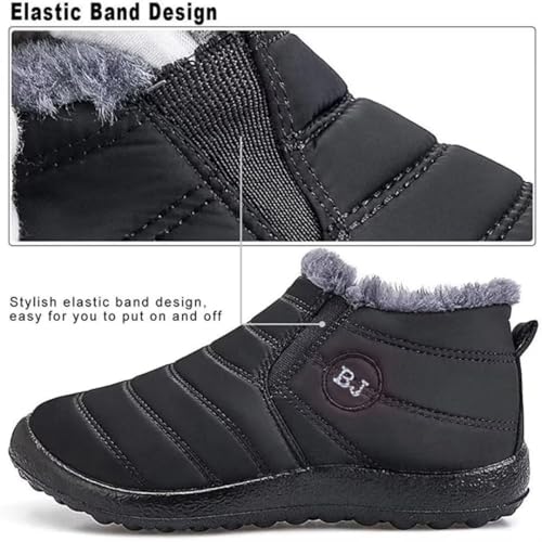 Warm Snow Shoes For Women Outdoor Fur Lining Winter Shoes Anti-Slip Lightweight Ankle Bootie3