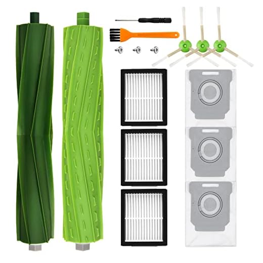 Peças de reposição para aspirador de pó iRobot Roomba i7 i7+ i3 i3+ i4 i6 i6+ i8 i8+/Plus E5 E6 E7 j7 I,E &J Series, 1 conjunto de escovas de borracha, 3 filtros, 3 escovas laterais, 3 sacos para aspirador de pó