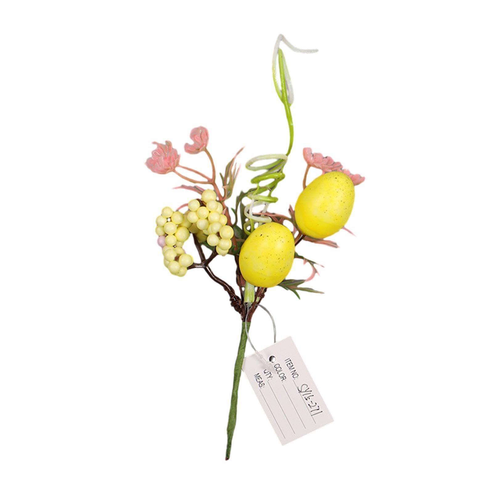 TWISAXC Artificial Easter Stems Flower Arrangement Cheerful Holiday Atmosphere Artificial Easter Egg Picks Are Made Of Plastic With Bright Colors Egg Picks, Style G