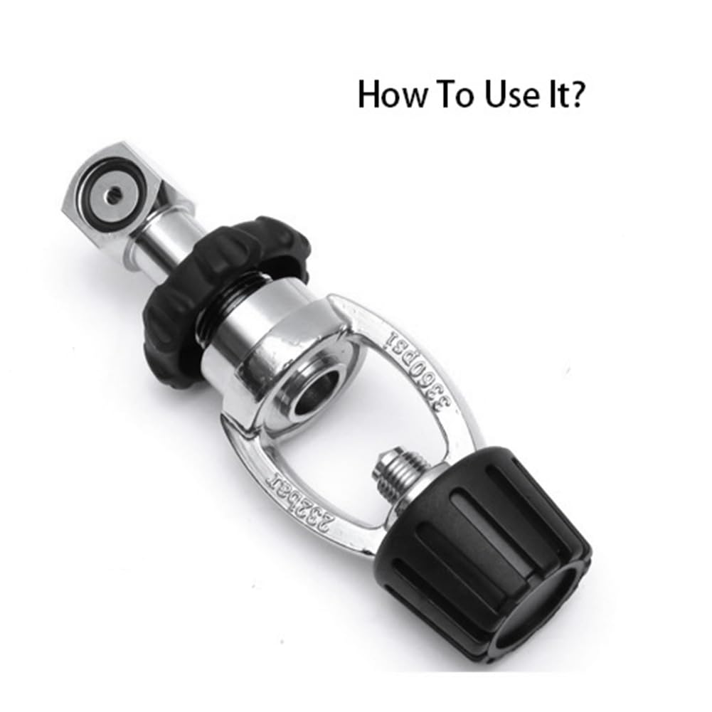 Adaptateur DIN Pour Remplissage Bouteille De Plongée – Conversion Valve étrier En DIN 300 Bar – Laiton Chromé - 4