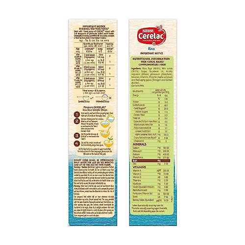 Image of CERELAC Nestle Baby Cereal with Milk, Rice,Stage 1, From 6 to 24 Months, Source of Iron & Protein, 300g (Pack of 2)
